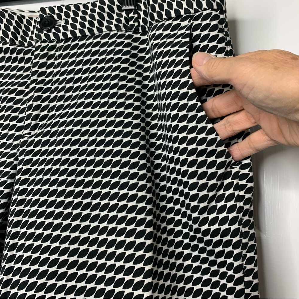 Banana Republic Hampton Pant Black White Houndstooth Pattern Women’s Size US 12 - Picture 2 of 7
